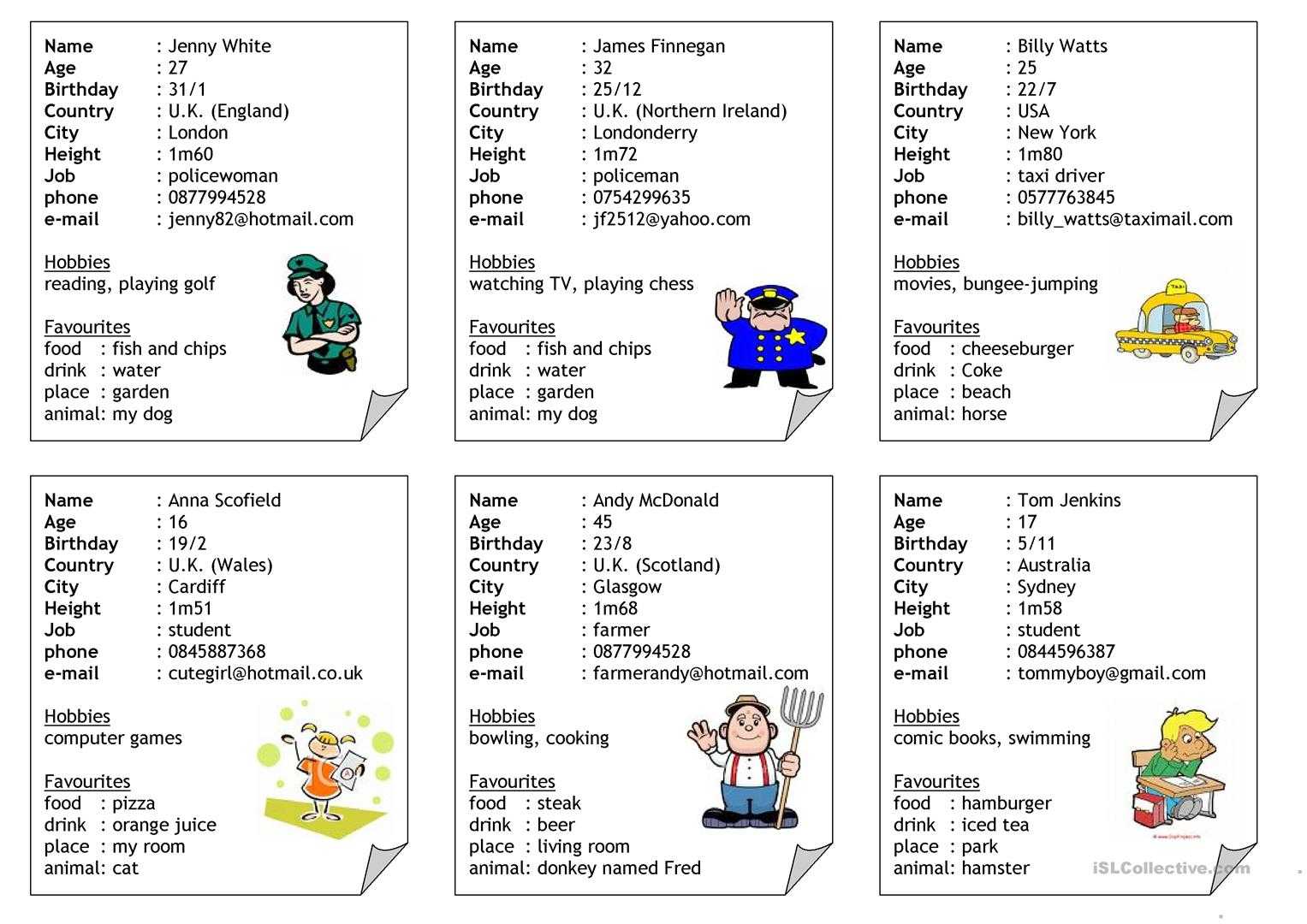 Id Cards – English Esl Worksheets Throughout Id Card Template For Kids