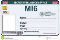 Identity A Secret Agent Of Mi 6 Stock Vector - Illustration within Mi6 Id Card Template