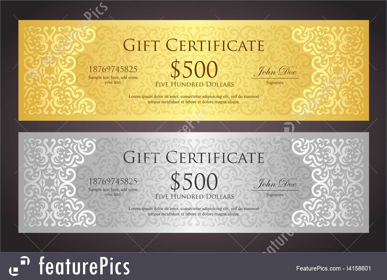 Illustration Of Gift Certificate Template For Gift Card Template Illustrator