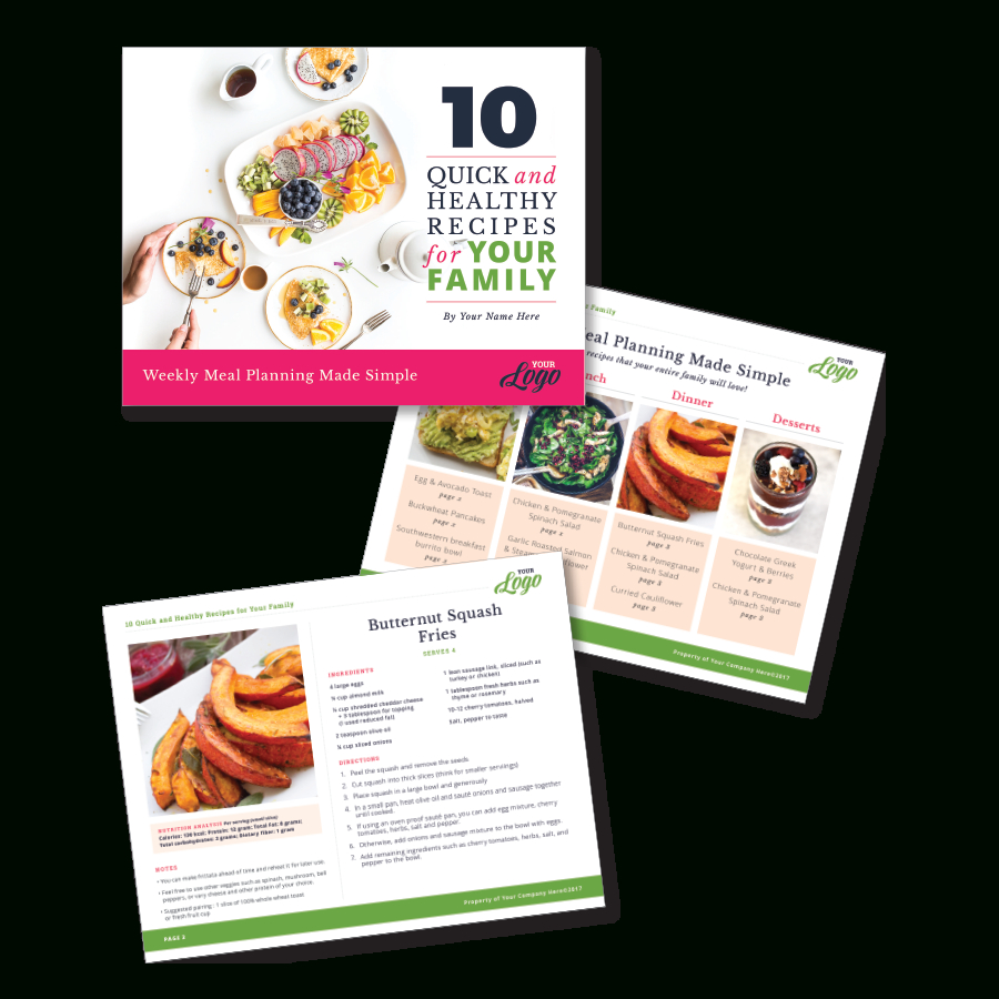 Instant Download, Indesign Template For A Freebie – Meal Planning And  Recipe Card Version 1 For Recipe Card Design Template