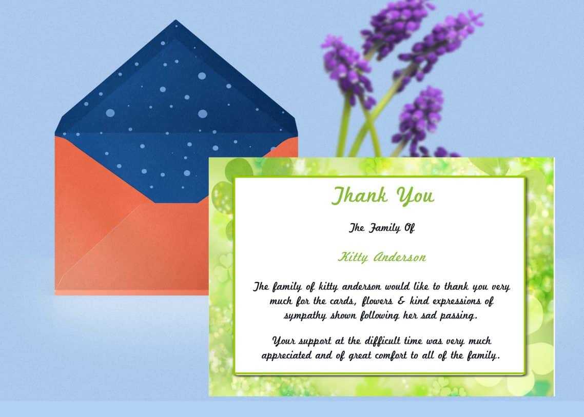 Irish Green Thank You Card Template With Sympathy Thank You Card Template