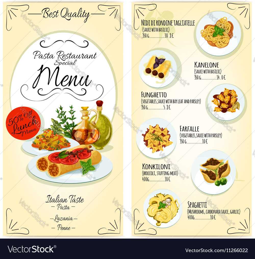 Italian Pasta Restaurant Menu Card Template With Frequent Diner Card Template