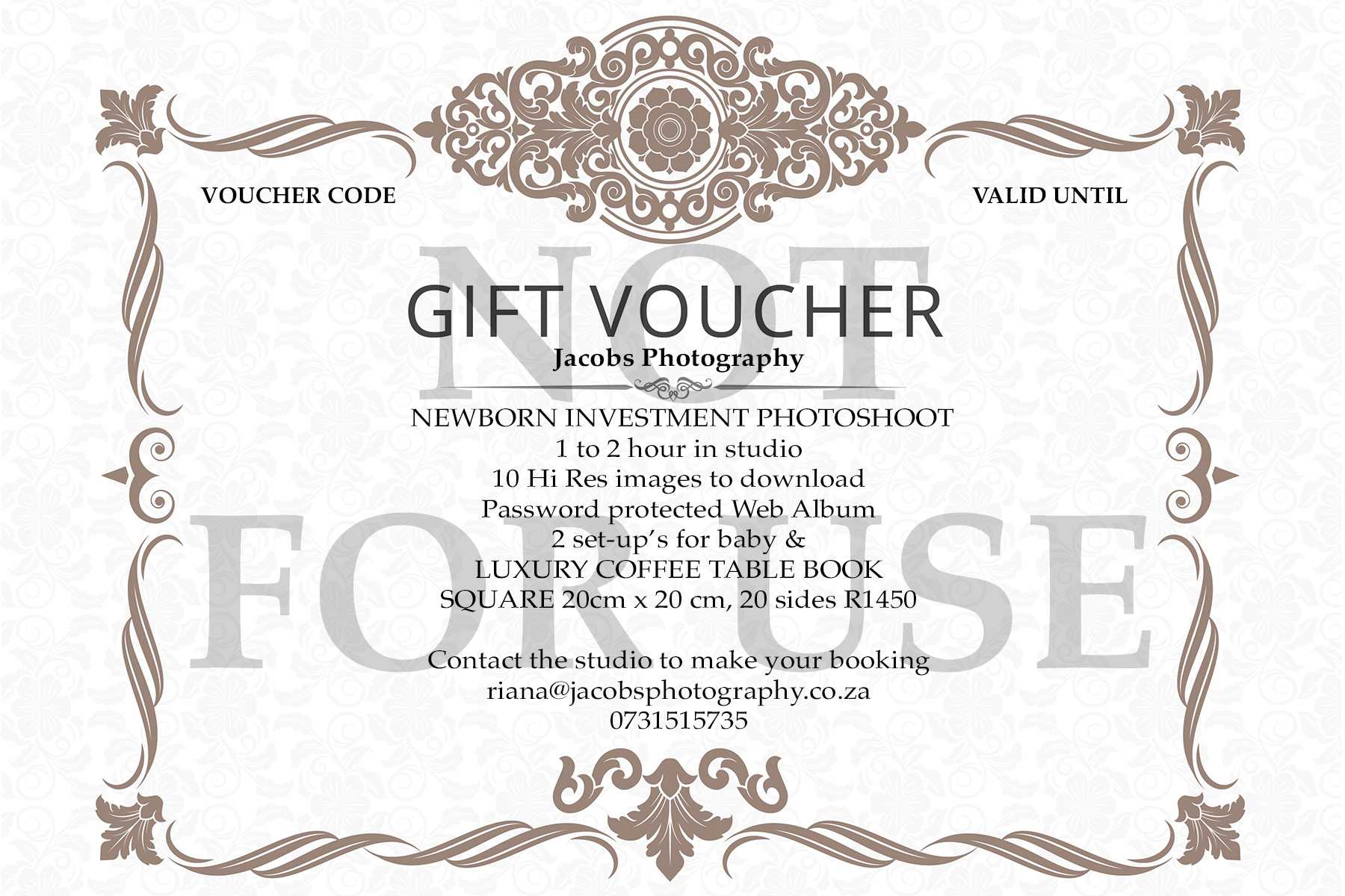 Jacobs Photography – Gift Certificates Intended For Photoshoot Gift Certificate Template