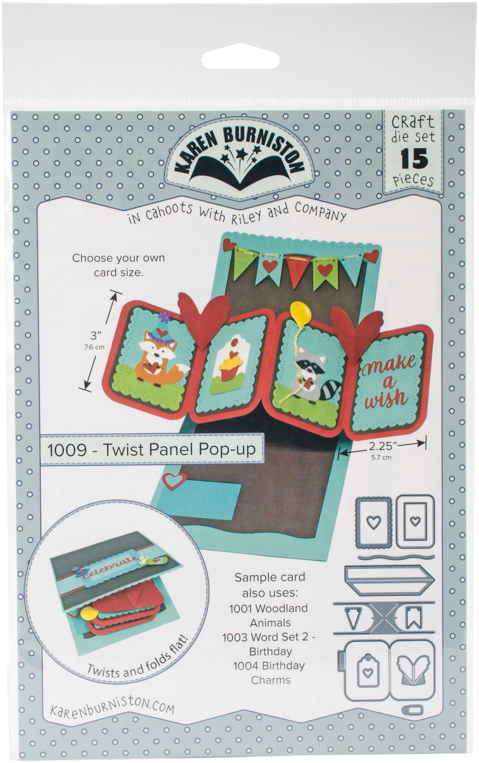 Kb Riley  Karen Burniston Cutting Die Set Twist Panel Pop Up 3D Cards 1009 Regarding Twisting Hearts Pop Up Card Template