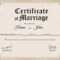 Keepsake Marriage Certificate Template inside Certificate Of Marriage Template