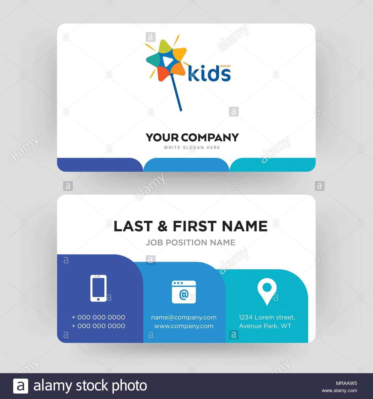 Kids Channel, Business Card Design Template, Visiting For Pertaining To Id Card Template For Kids
