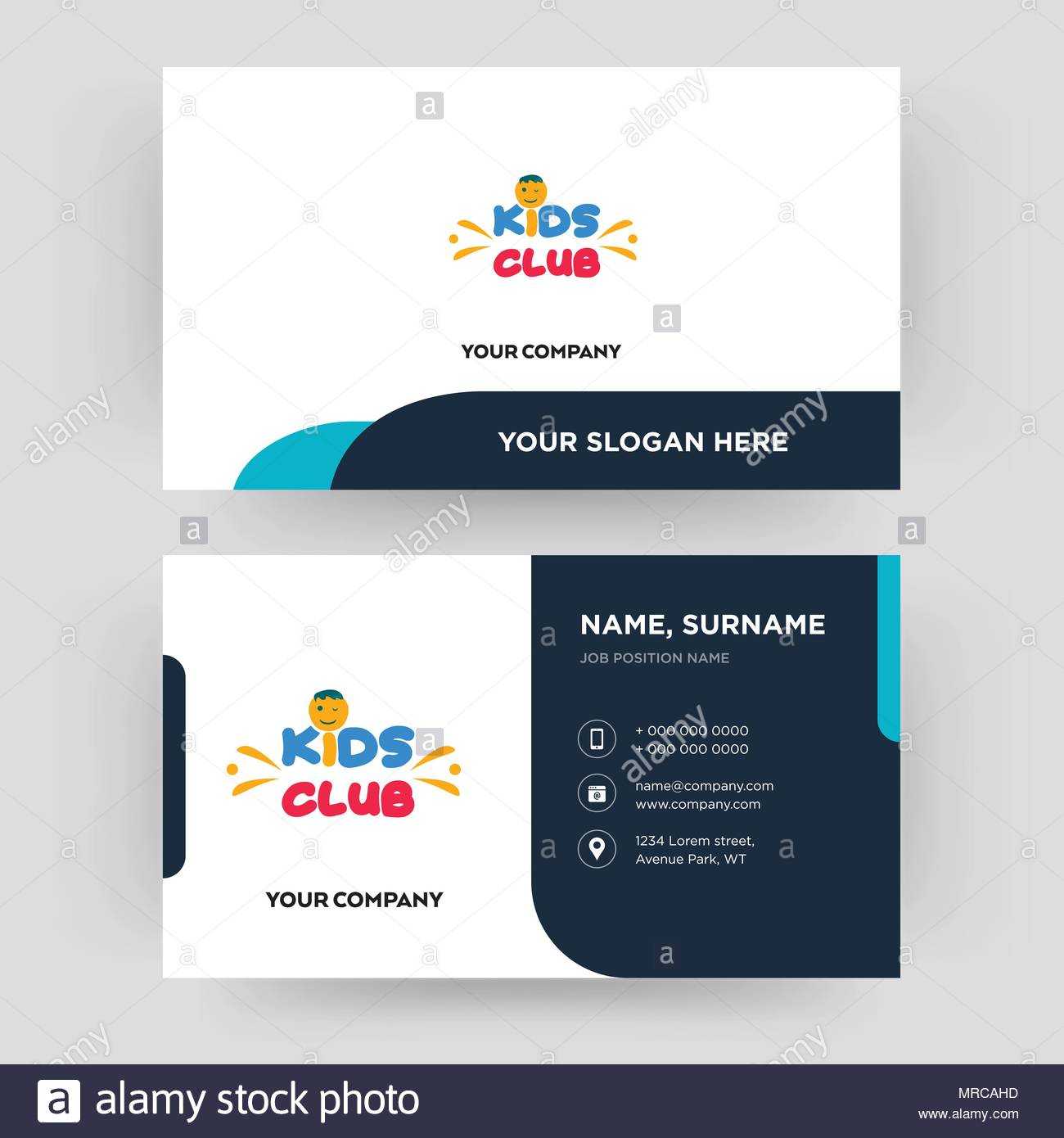 Kids Club, Business Card Design Template, Visiting For Your Regarding Id Card Template For Kids