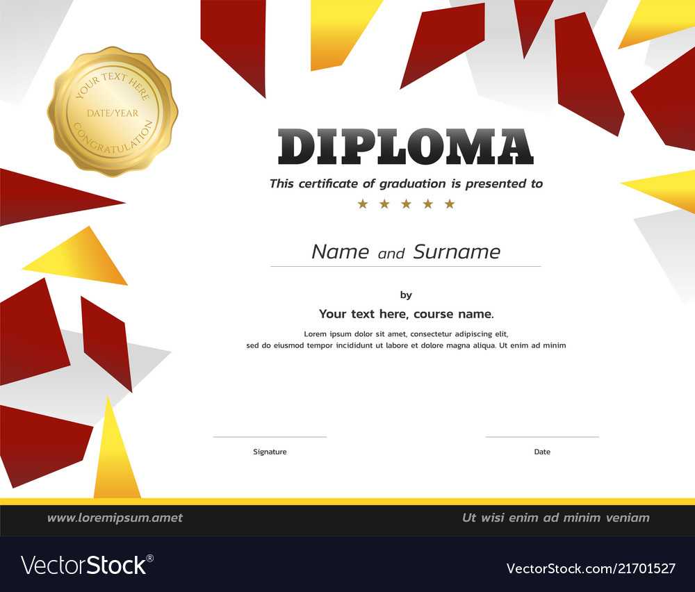 Kids Diploma Or Certificate Template With Gold Within Softball Certificate Templates