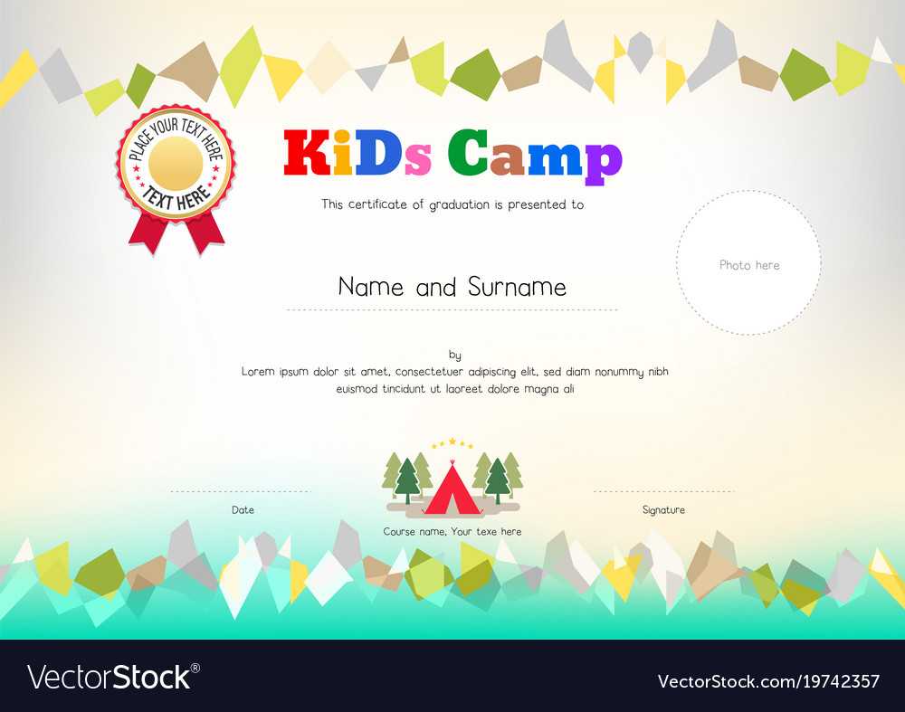 Kids Summer Camp Diploma Or Certificate Template Within Kids Gift Certificate Template