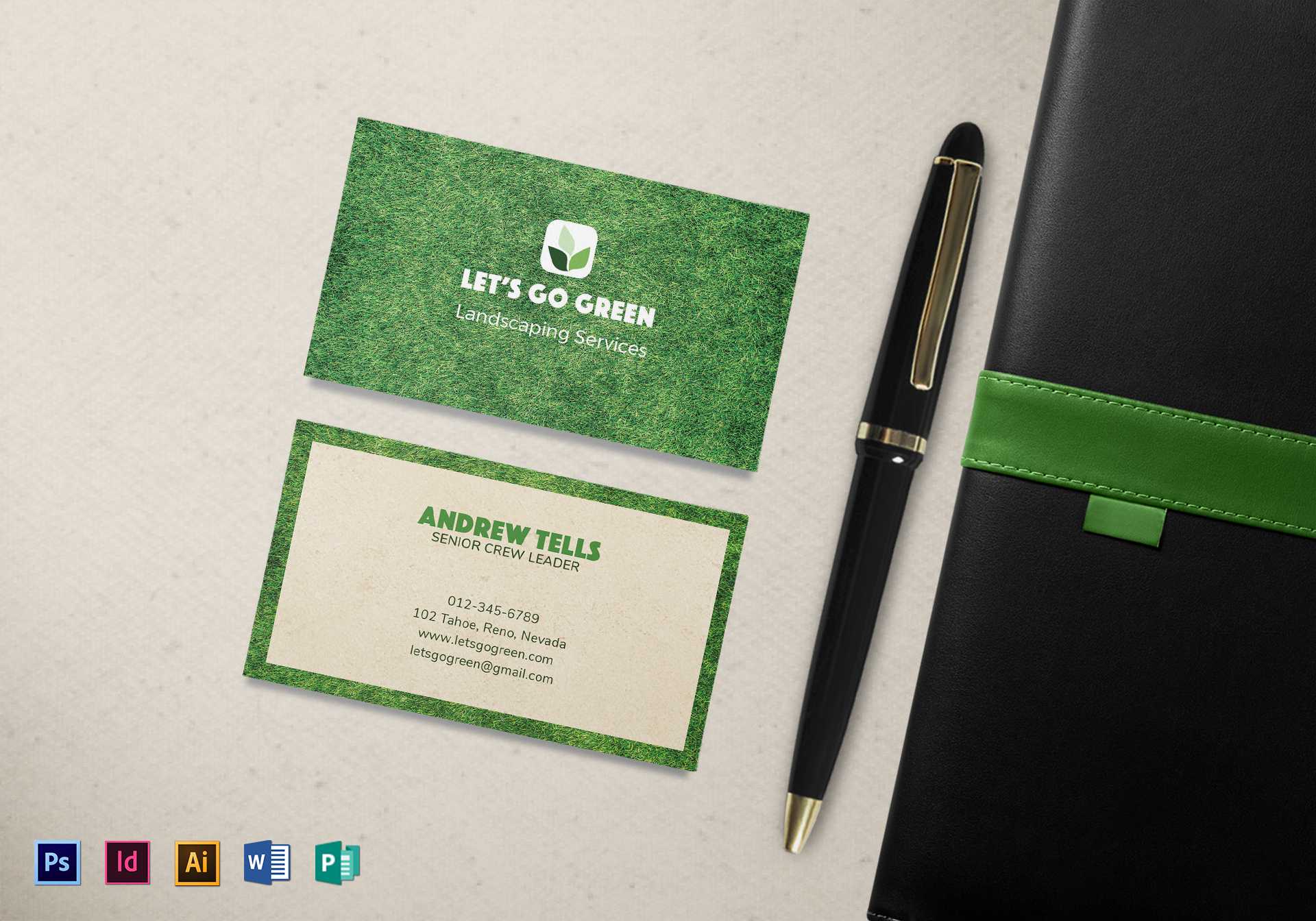 Landscaping Business Card Template Within Landscaping Business Card Template