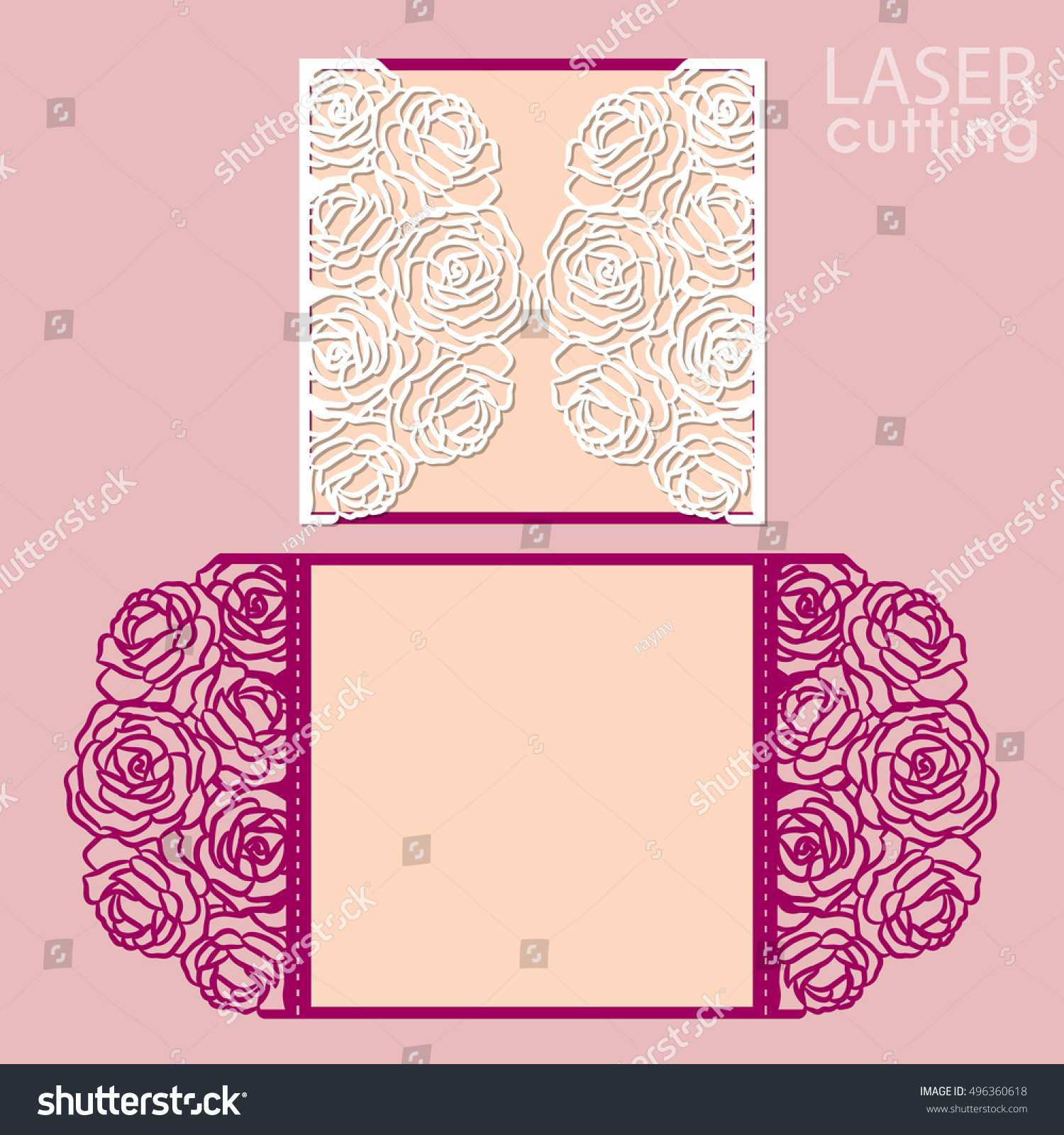 Laser Cut Wedding Invitation Card Template Stock Vector Inside Fold Out Card Template