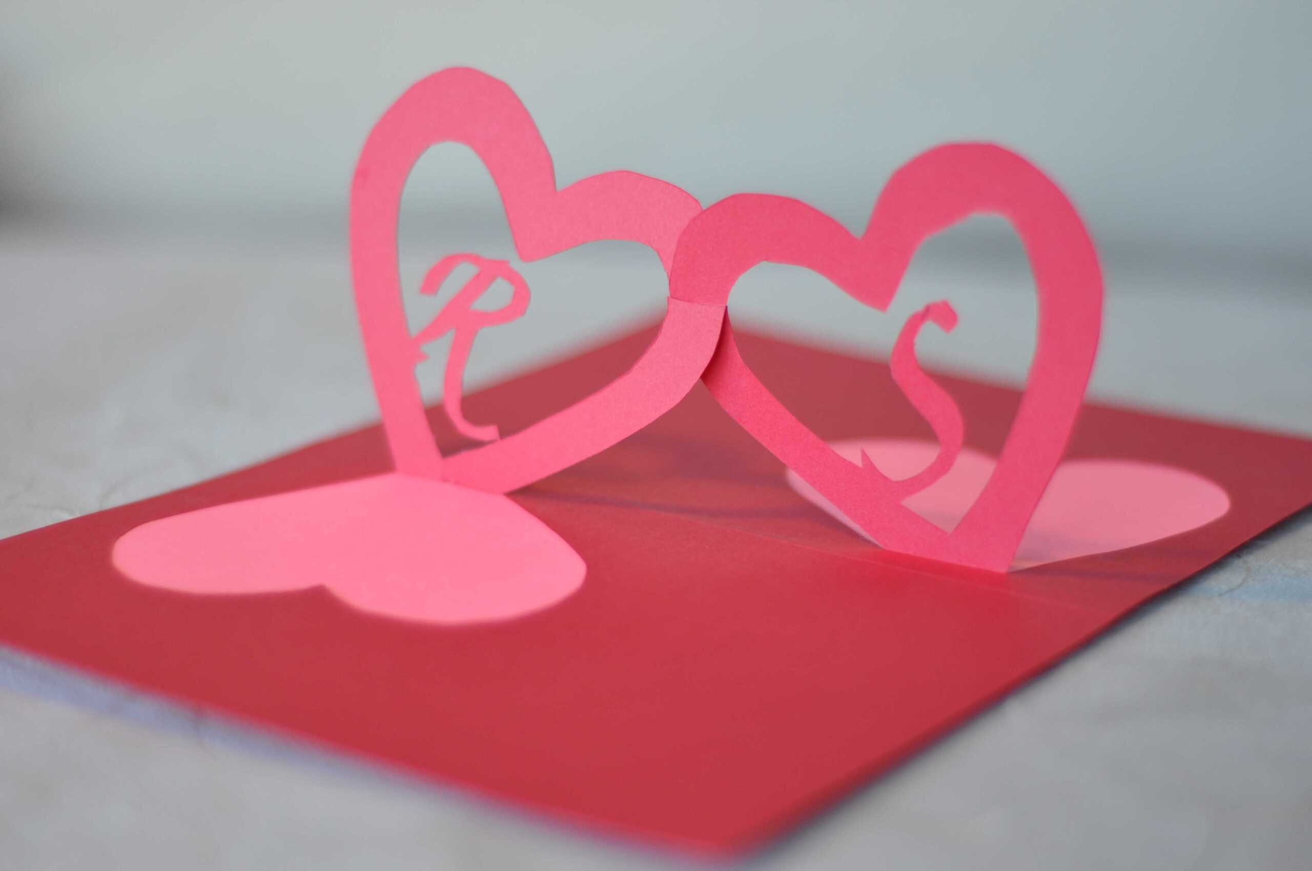 Linked Hearts Pop Up Card Template Inside Pop Out Heart Card Template