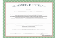 Llc Membership Certificate - Free Template in New Member Certificate Template