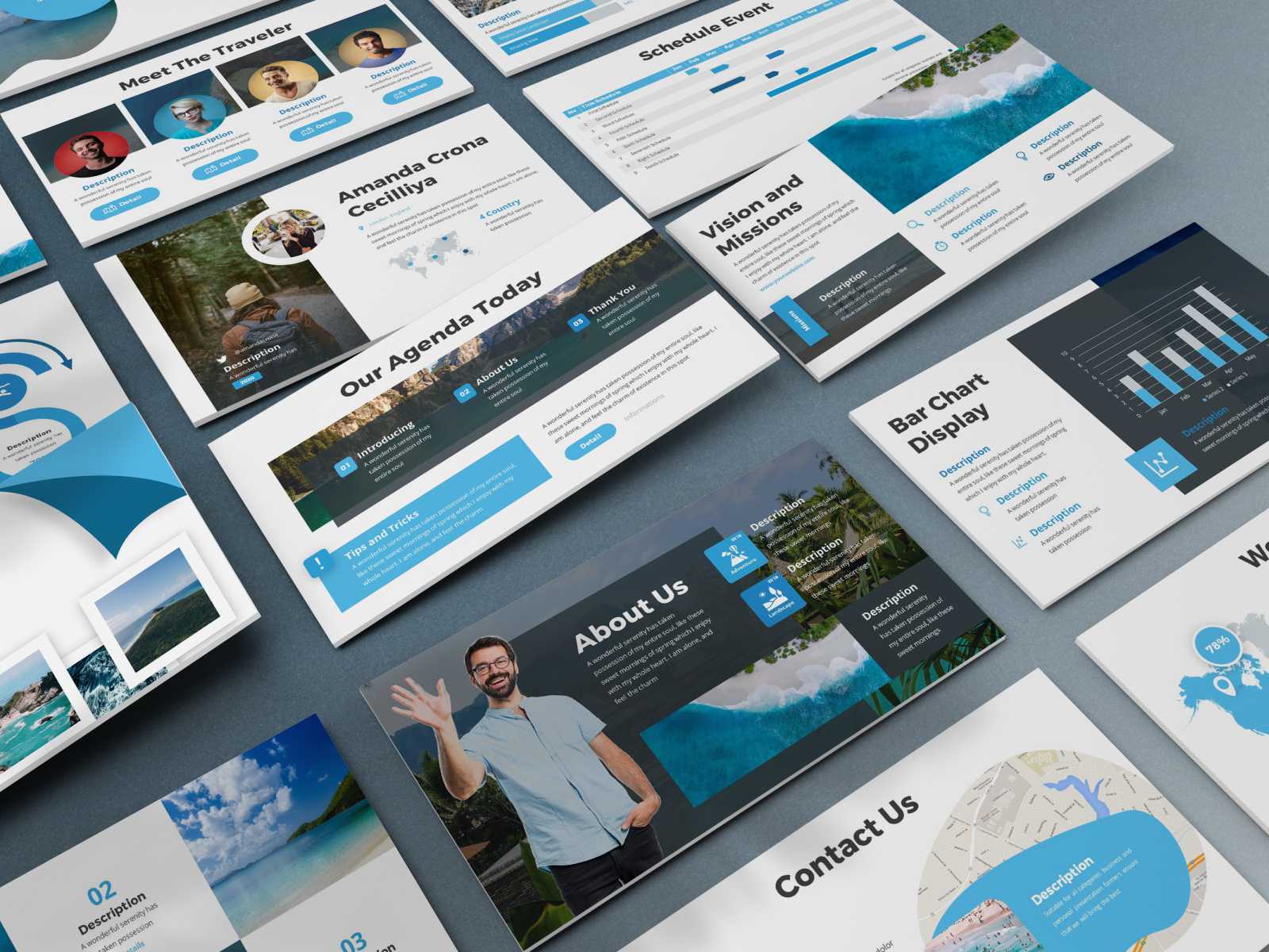 Locago – Tourism Powerpoint Templateslidefactory On Dribbble Intended For Powerpoint Templates Tourism