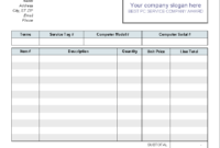 Maintenance Repair Job Card Template - Microsoft Excel throughout Mechanic Job Card Template