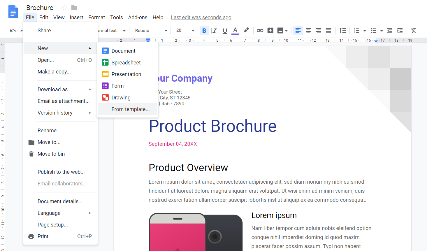 Make A Brochure Using Google Docs Stepstep Guide – Techwafer With Google Doc Brochure Template