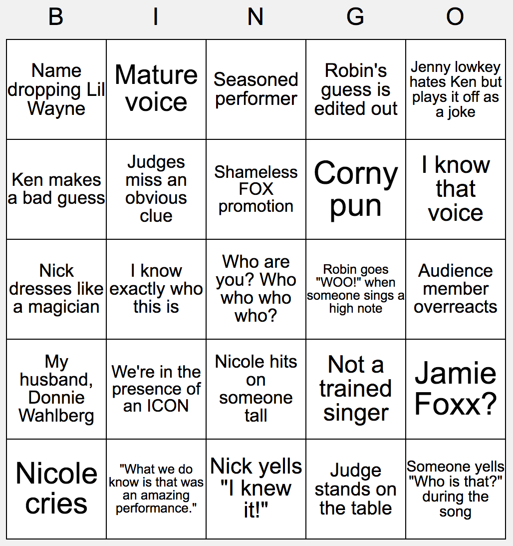 Masked Singer Bingo Card Template!! : Themaskedsinger Within Clue Card Template