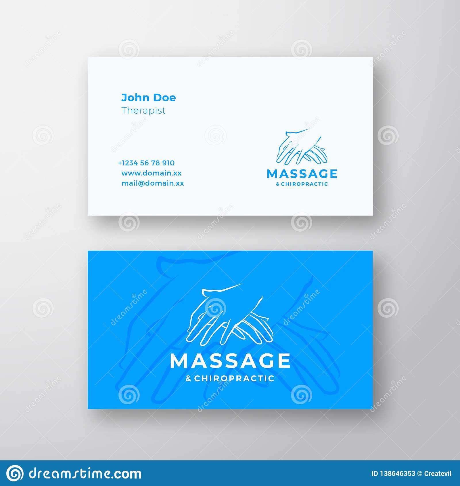 Massage And Chiropractic Abstract Vector Logo And Business In Chiropractic Travel Card Template