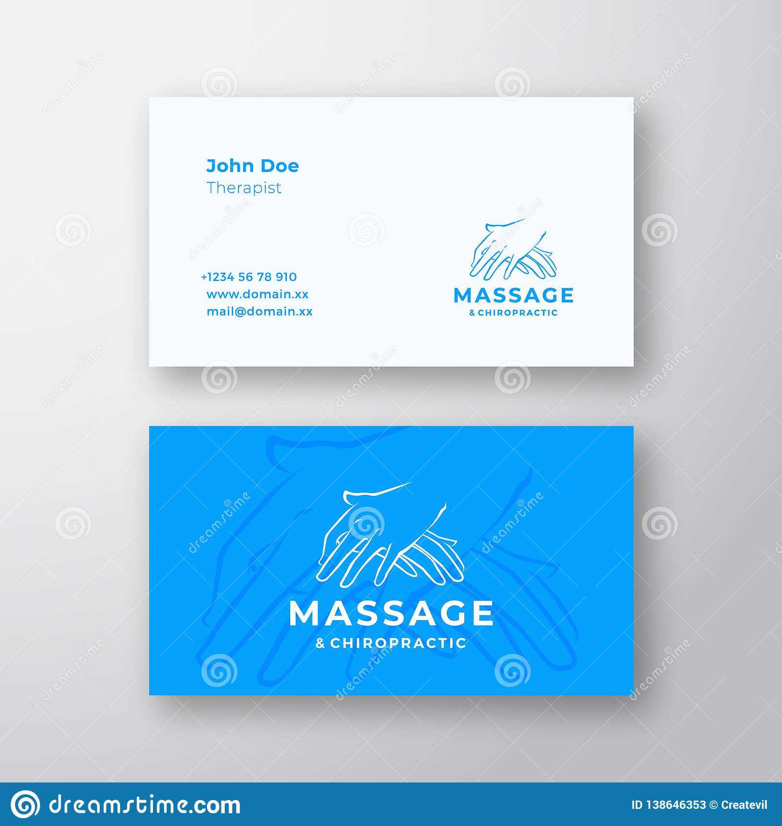 Massage And Chiropractic Abstract Vector Logo And Business Within Massage Therapy Business Card Templates