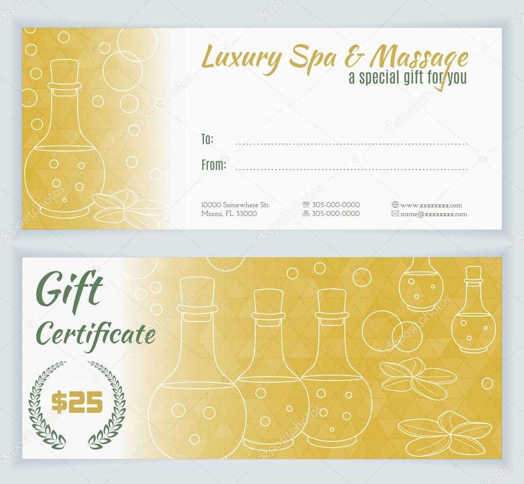 Massage Certificate Template | Spa, Massage Gift Certificate With Spa Day Gift Certificate Template