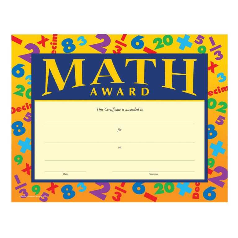Math Certificate Template