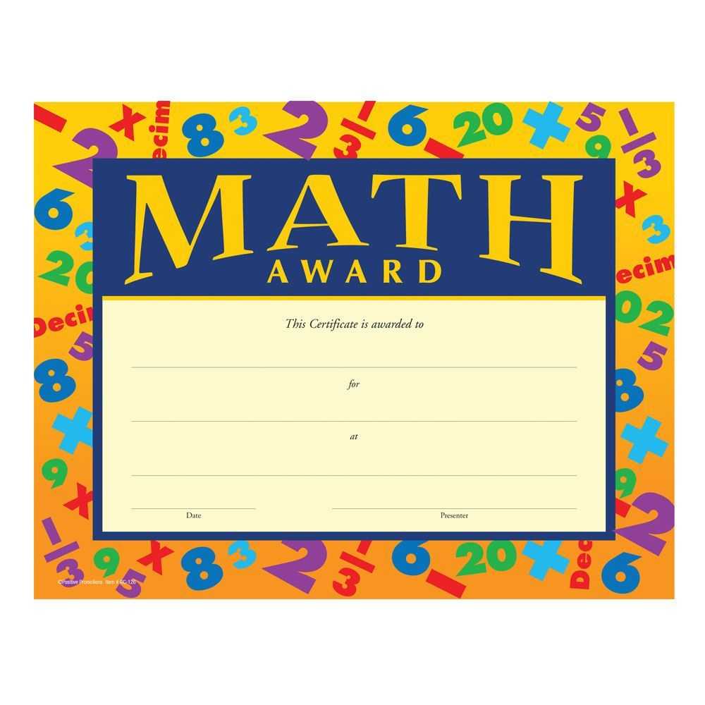 Math Award Certificate – Milas.westernscandinavia Inside Math Certificate Template