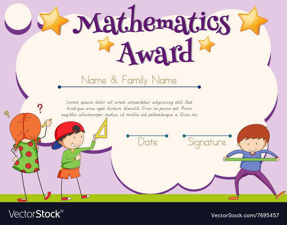 Mathematics Certificate With Student In Background Throughout Math Certificate Template