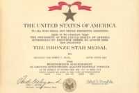 Medals inside Army Good Conduct Medal Certificate Template