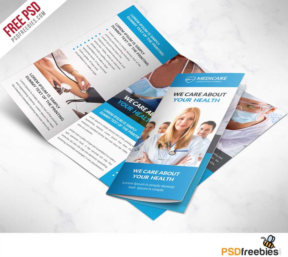 Medical Care And Hospital Trifold Brochure Template Free Psd Pertaining To Free Tri Fold Brochure Templates Microsoft Word