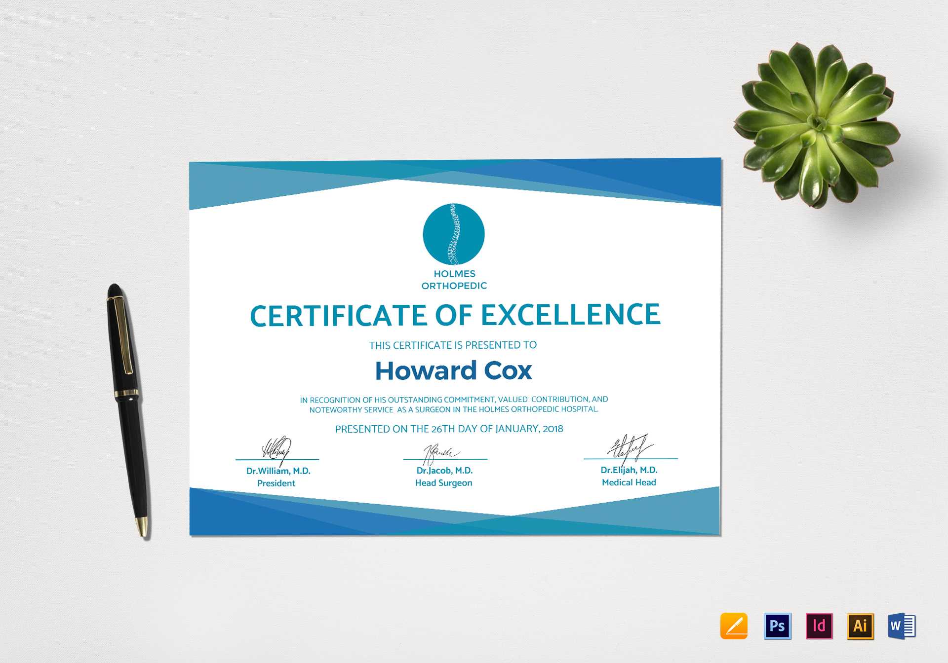 Medical Excellence Certificate Template Inside Pages Certificate Templates