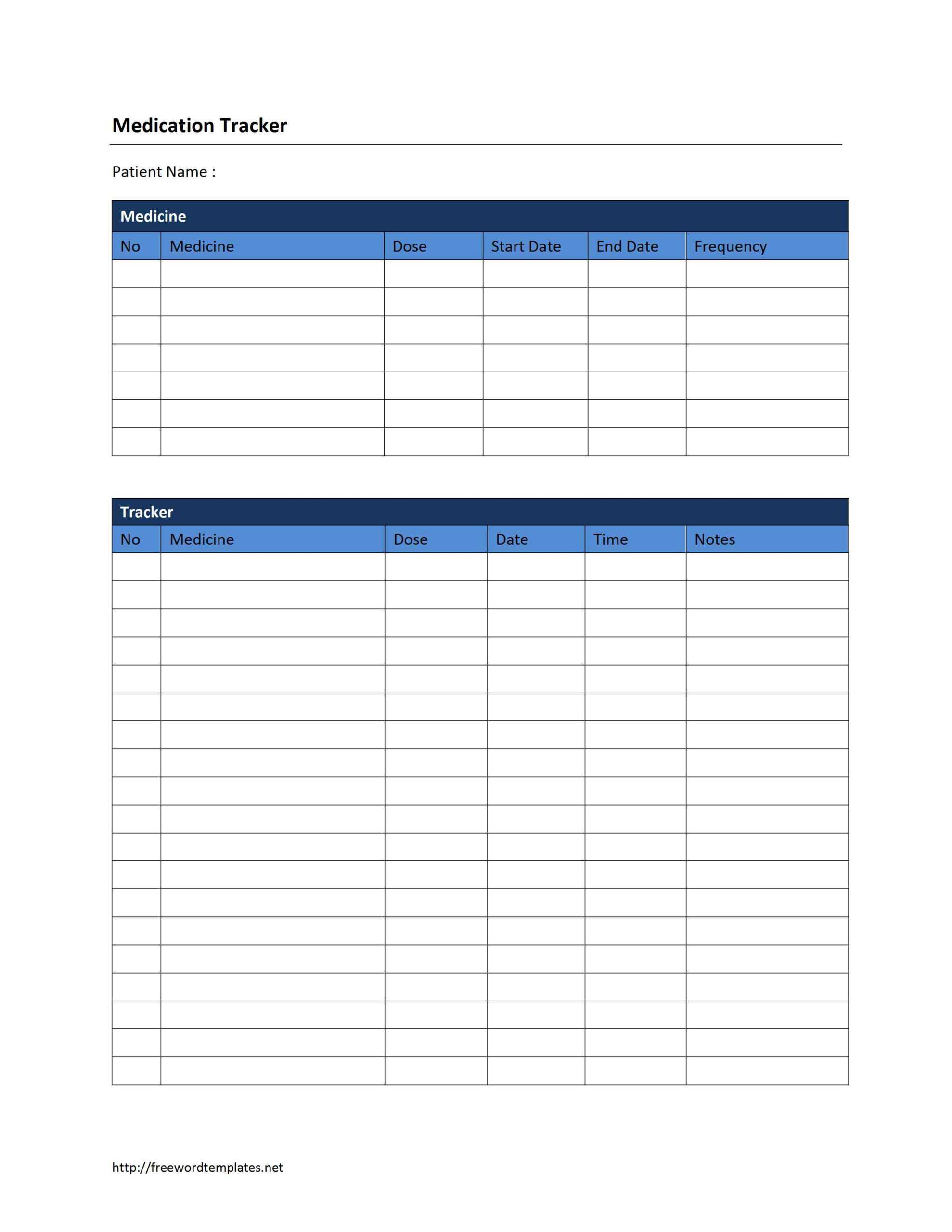 Medication Tracker Template Throughout Medication Card Template