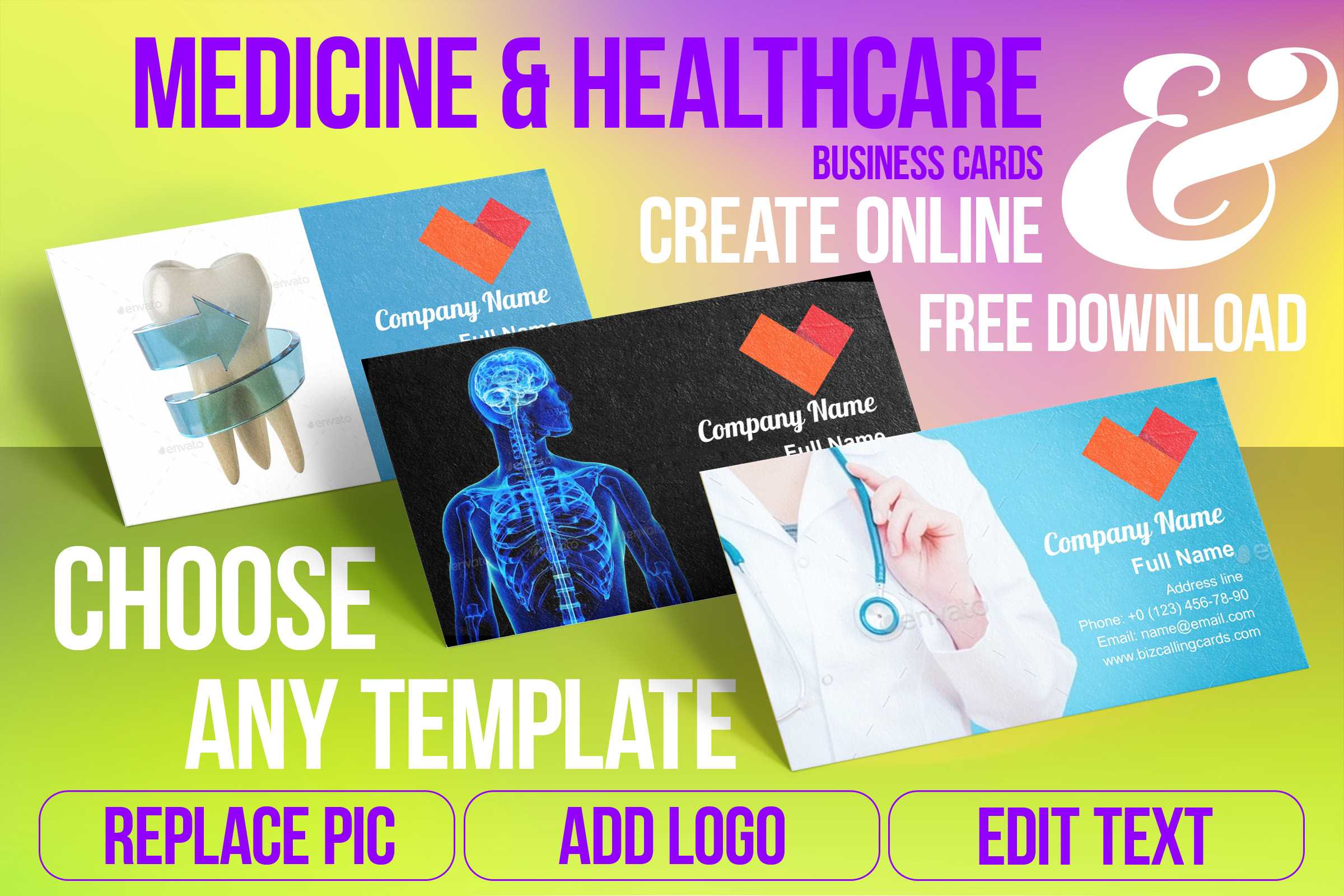 Medicine & Healthcare Business Card Samples For Create Pertaining To Medical Business Cards Templates Free