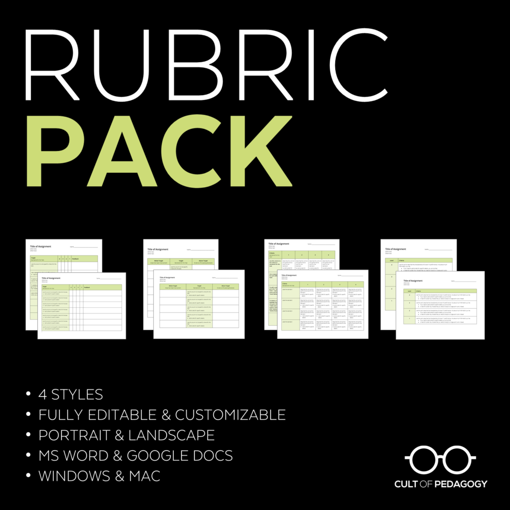 Meet The Single Point Rubric | Cult Of Pedagogy Intended For Brochure Rubric Template