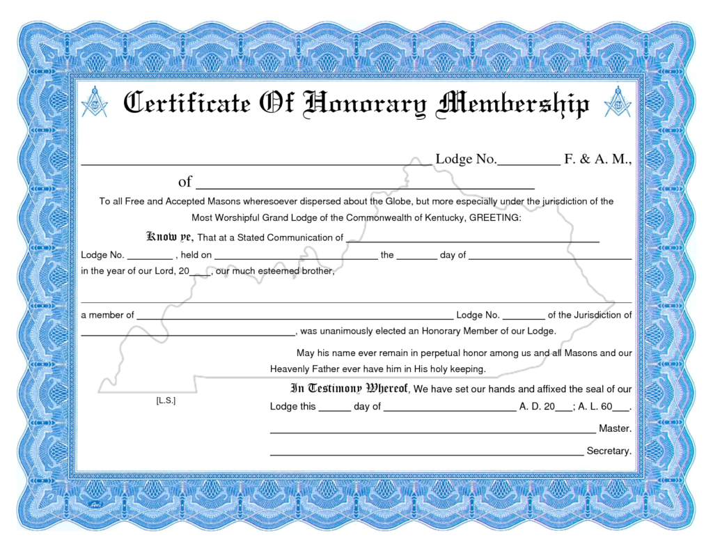Membership Certificate Template | Certificate Templates Throughout New Member Certificate Template