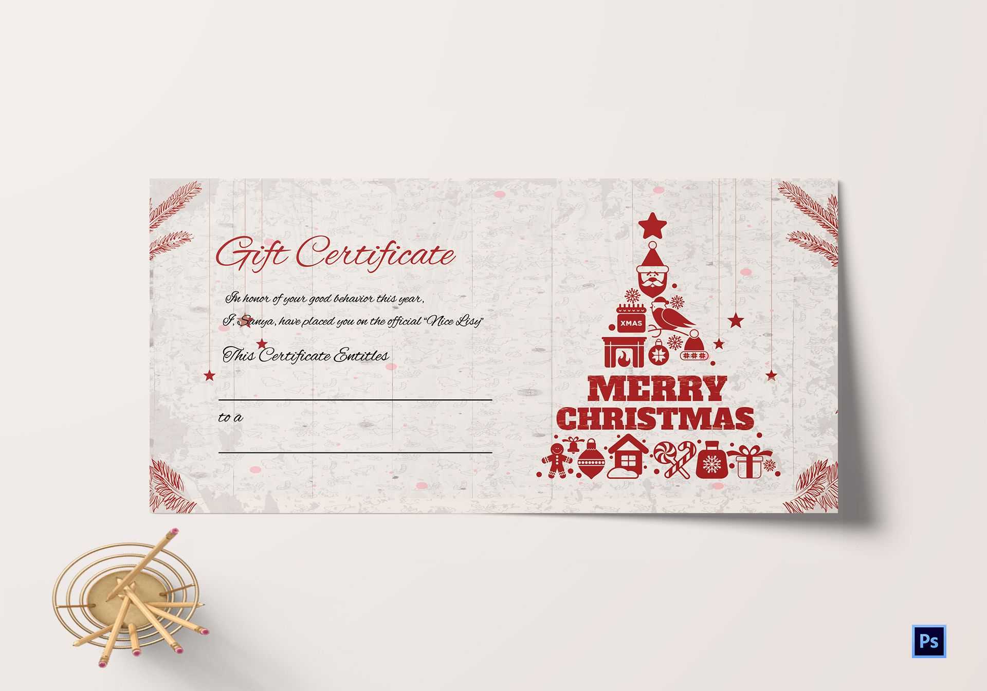 Merry Christmas Gift Certificate Pertaining To Merry Christmas Gift Certificate Templates