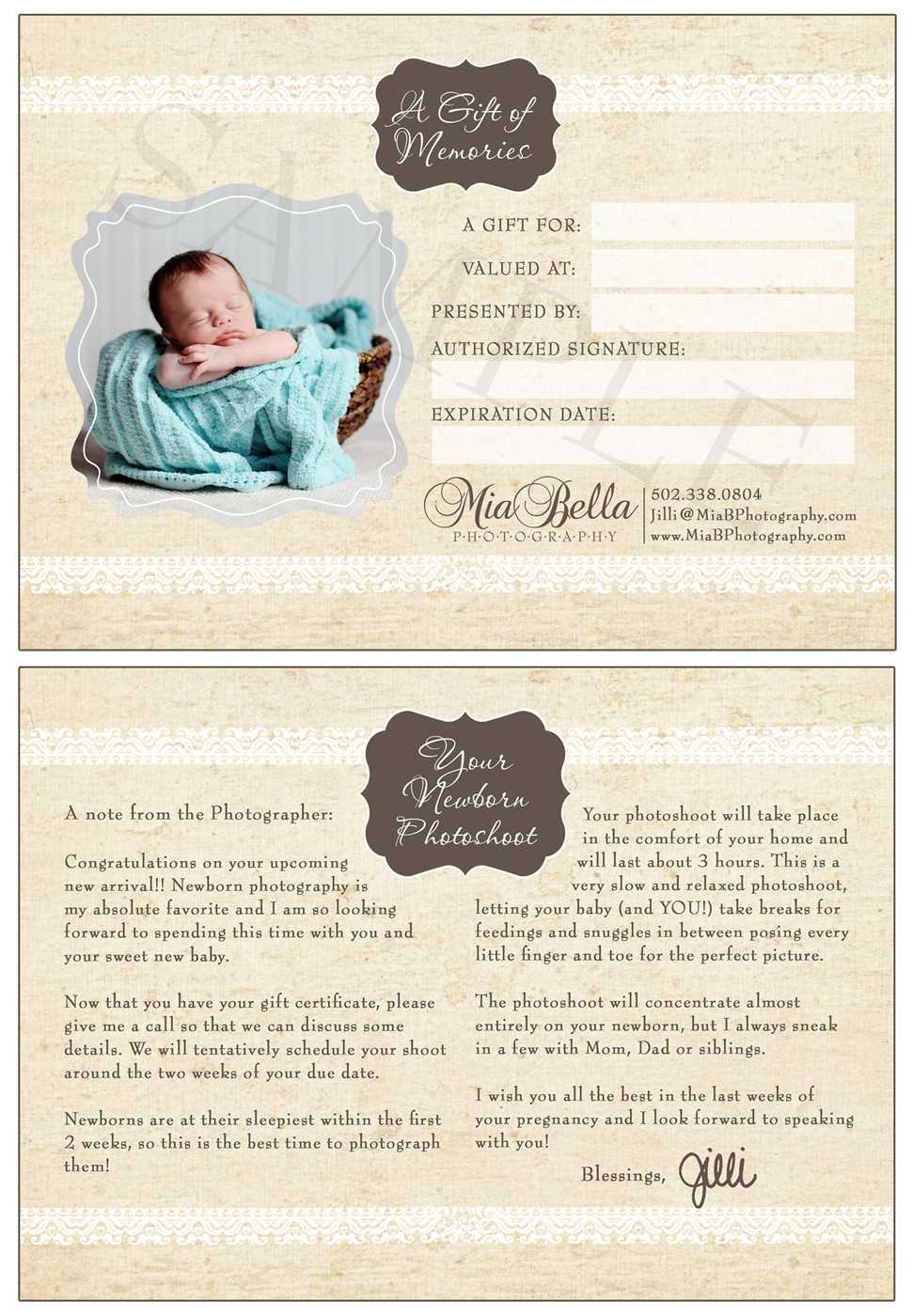 Mia Bella Photography: When To Book A Newborn Session In Photoshoot Gift Certificate Template