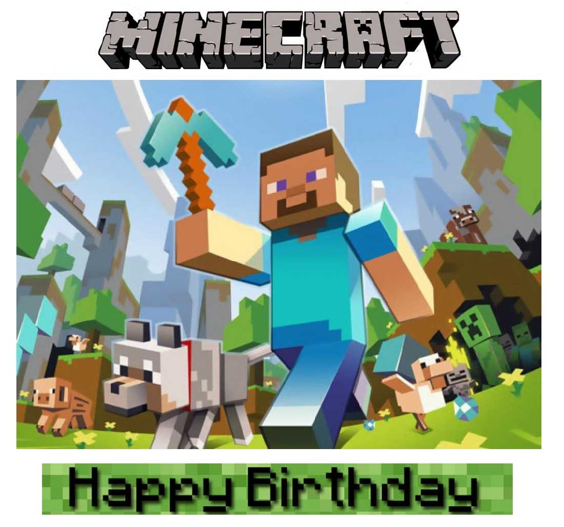 Minecraft Happy Birthday Card Template Printable – Best Pertaining To Minecraft Birthday Card Template