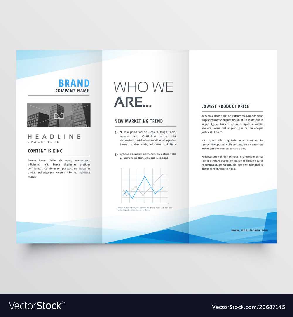 Minimal Blue Trifold Brochure Layout Background In 3 Fold Brochure Template Free Download