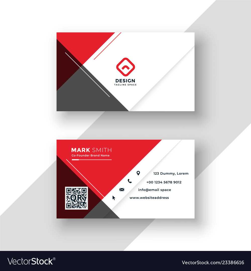 Minimal Red Business Card Template Design Regarding Google Search Business Card Template