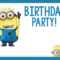 Minions Birthday Invitation Card Template – Best Happy Regarding Minion Card Template