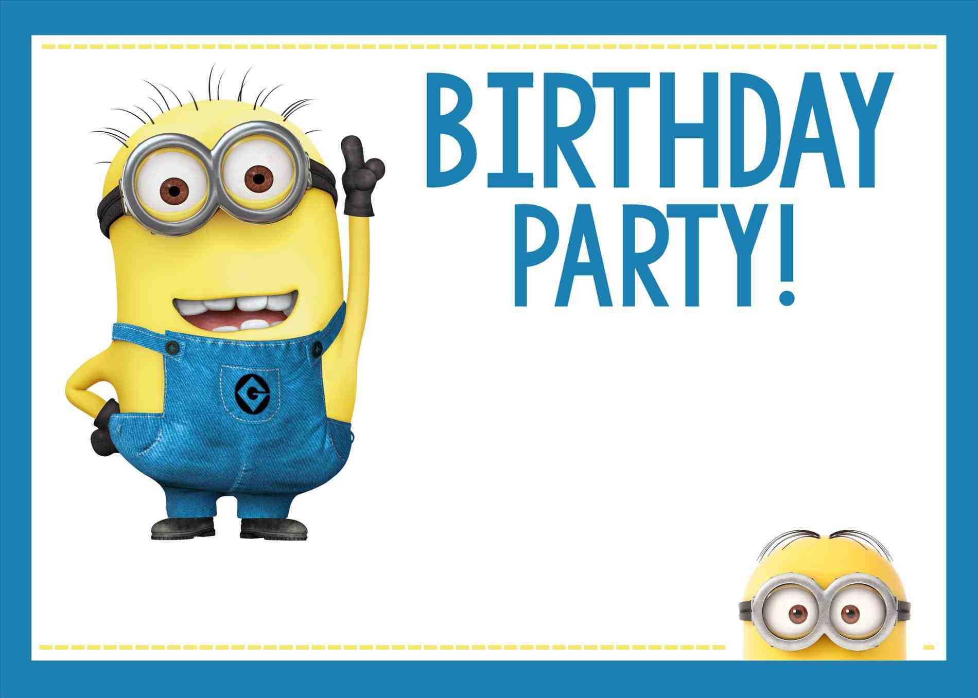 Minions Birthday Invitation Card Template – Best Happy Regarding Minion Card Template