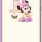 Minnie Mouse First Birthday Invitation Card | Invitations Online With Minnie Mouse Card Templates