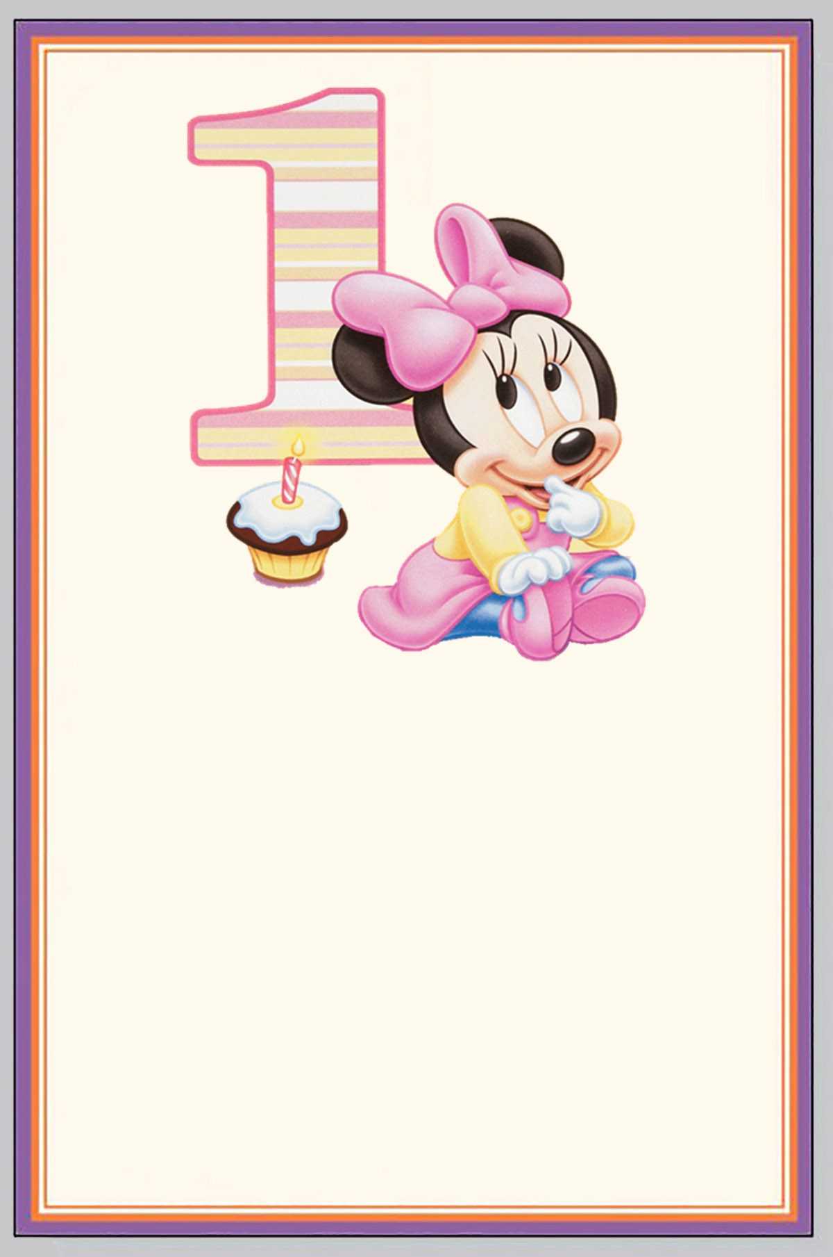 Minnie Mouse First Birthday Invitation Card | Invitations Online With Minnie Mouse Card Templates