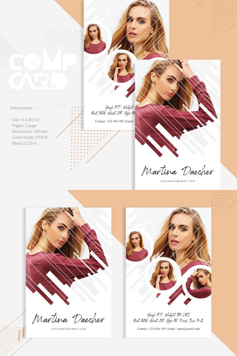Model Comp Card Corporate Identity Template Intended For Comp Card Template Psd
