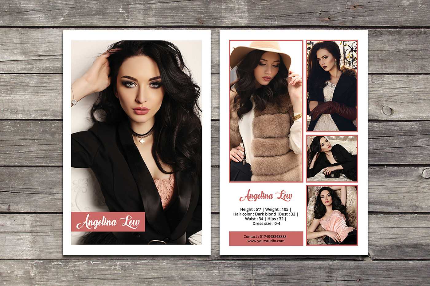 Model Comp Card On Behance With Free Zed Card Template