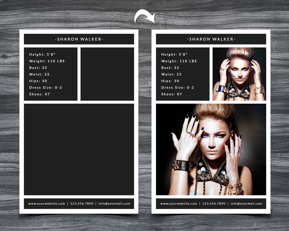 Model Comp Card Template With Free Model Comp Card Template