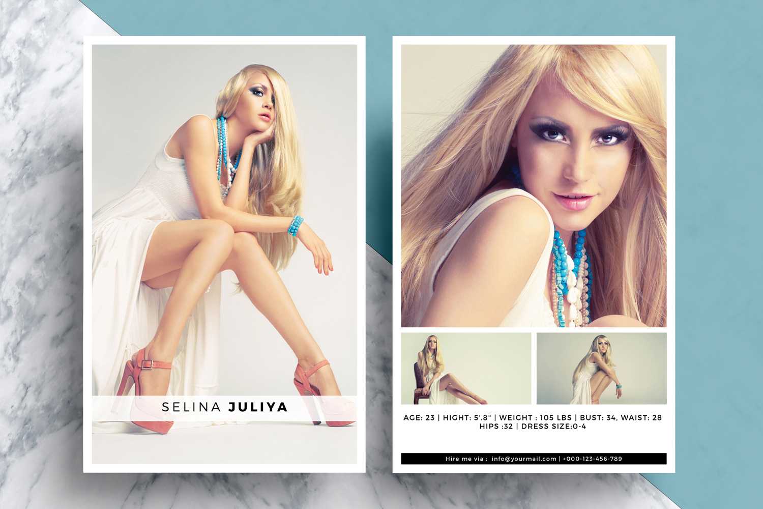 Modeling Comp Card Template With Free Model Comp Card Template Psd