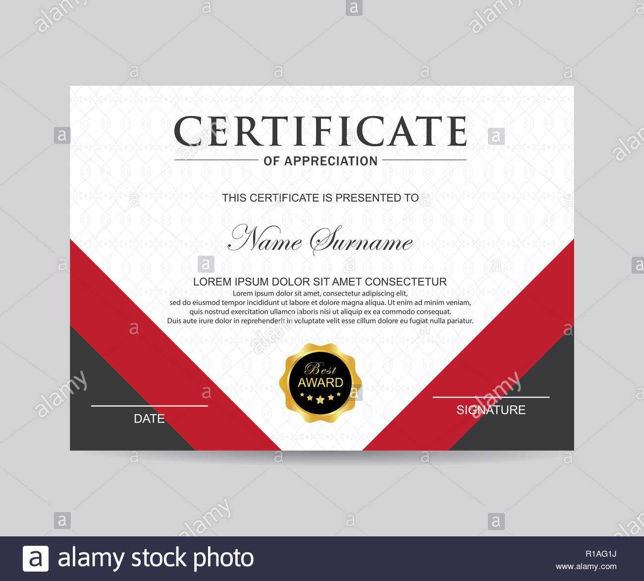 Modern Certificate Template And Background Stock Photo For Borderless Certificate Templates