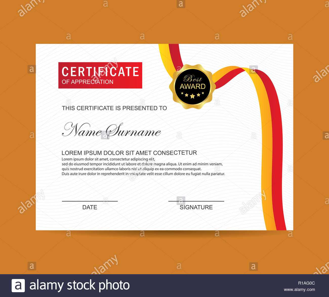 Modern Certificate Template And Background Stock Photo For Life Saving Award Certificate Template