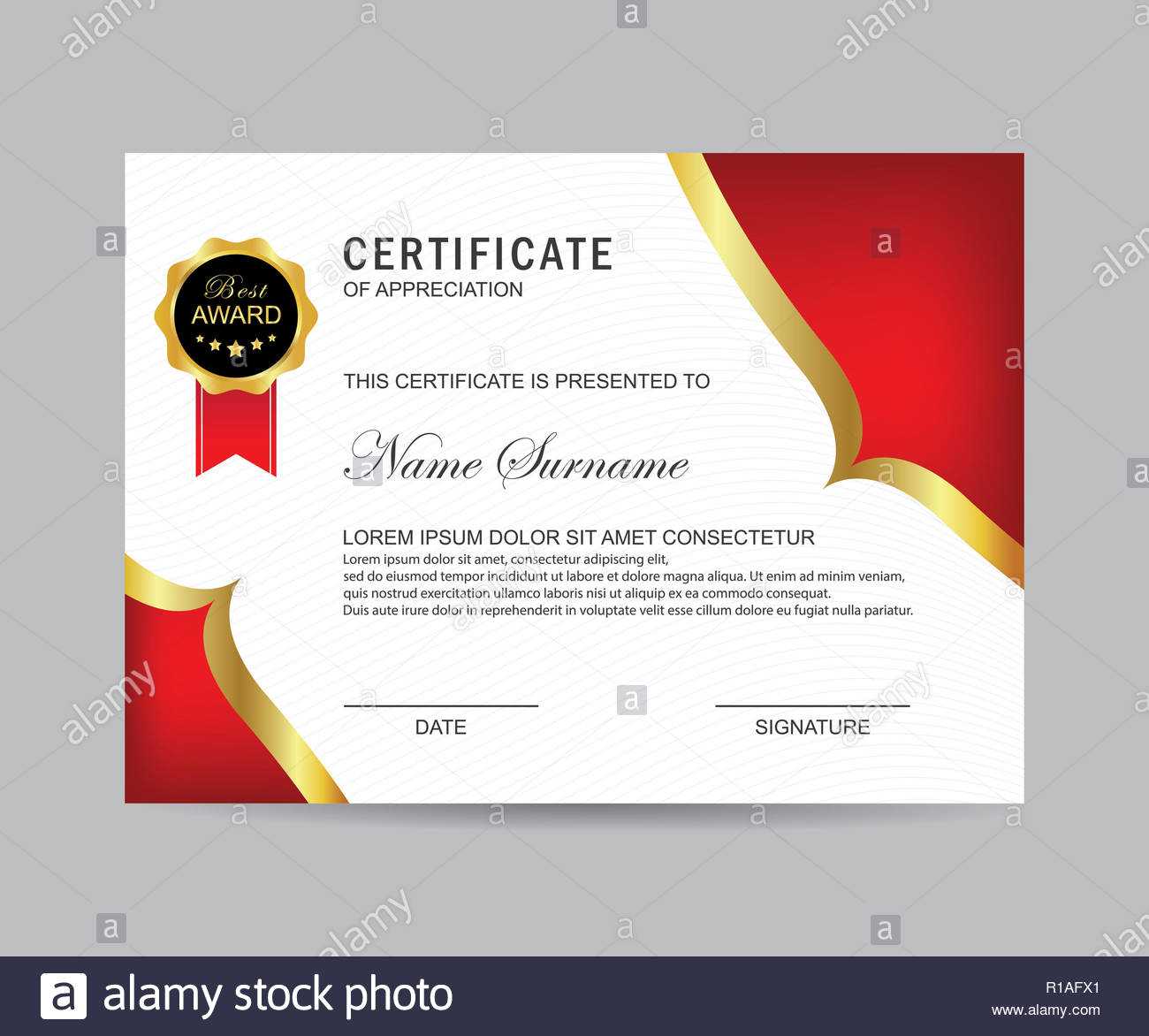 Modern Certificate Template And Background Stock Photo Intended For Borderless Certificate Templates